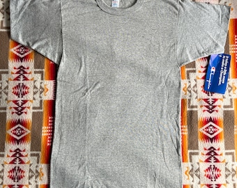 Vintage 80s deadstock Champion gray t shirt made in USA Single Stitch