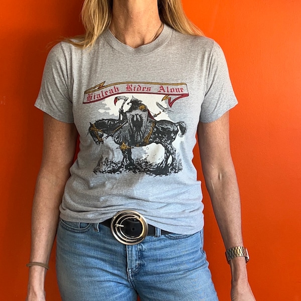 Vintage 80s Death Dealer t shirt made in USA single stitch Frazetta Hialeah Rides Alone Medium