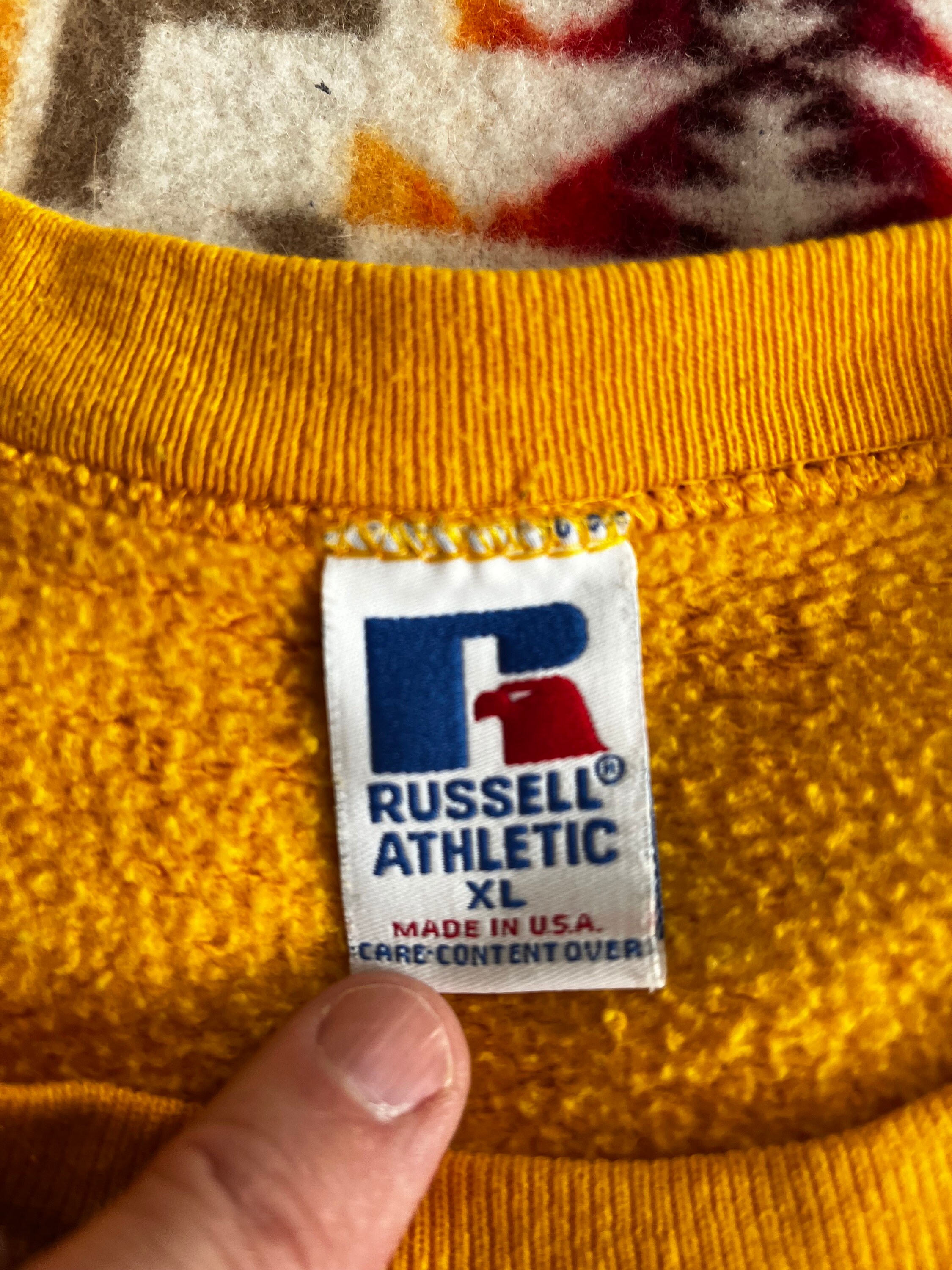 Vintage 80s Yellow Russell Athletic Sweatshirt Made in USA XL - Etsy