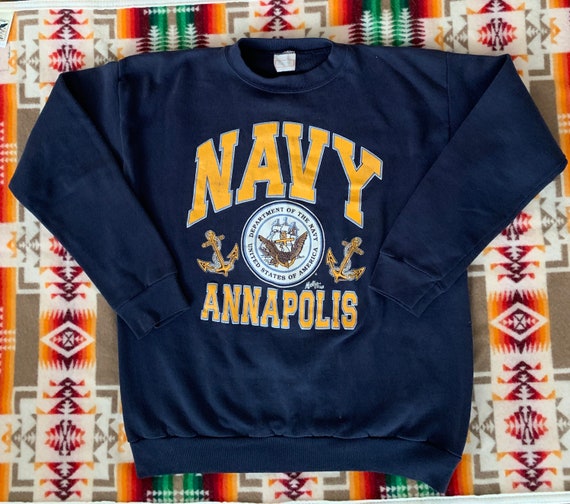 Vintage US Navy Sweatshirt made in USA Annapolis … - image 1