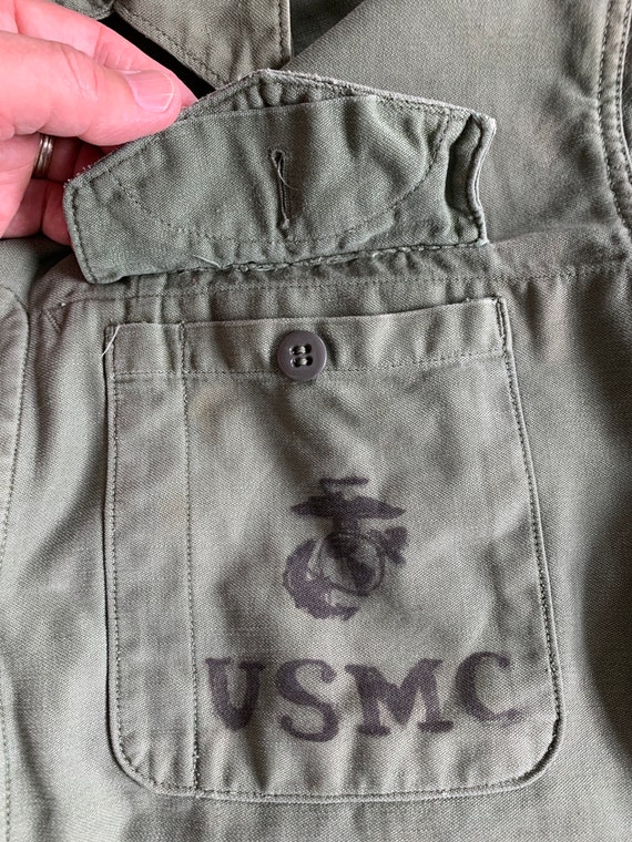 Vintage USMC P 58 P53 Utility Shirt OG 107 Cotton Sat… - Gem