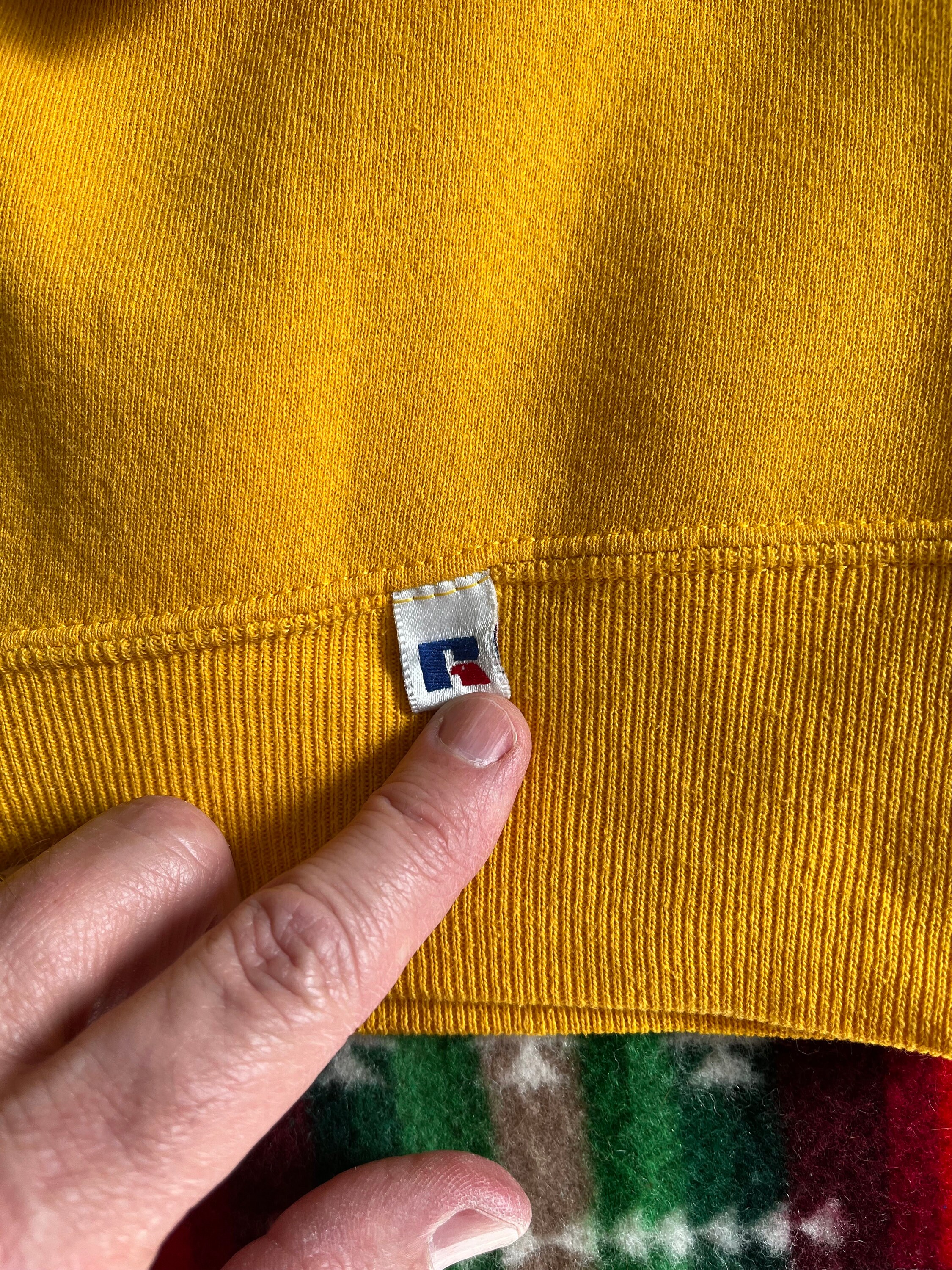 Vintage 80s Yellow Russell Athletic Sweatshirt Made in USA XL - Etsy