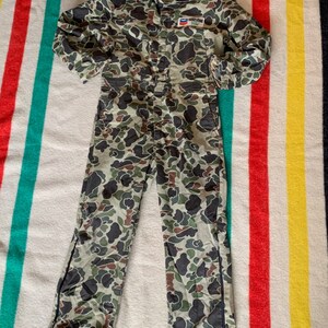 Details about   Vintage Saftbak Duck Hunting Camo Coveralls Overalls Insulated Made In USA 