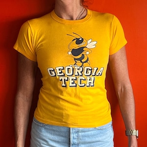 Vintage 90s Georgia Tech University t shirt made in USA Russell Athletic