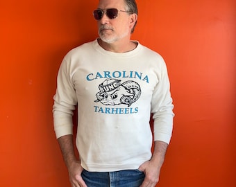 Thrashed vintage UNC-sweater gemaakt in de VS Carolina Tarheels medium