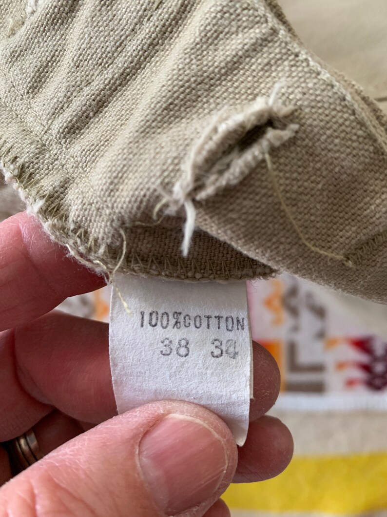 Vintage Khaki Cotton Utility Pants Made in Usa Baker Pants Etsy