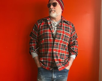Vintage plaid flannel shirt made in USA Large