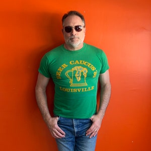 Vintage 80s Hanes Beer Caucus Louisville t shirt made in USA single stitch