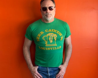 Vintage 80s Hanes Beer Caucus Louisville t shirt made in USA single stitch