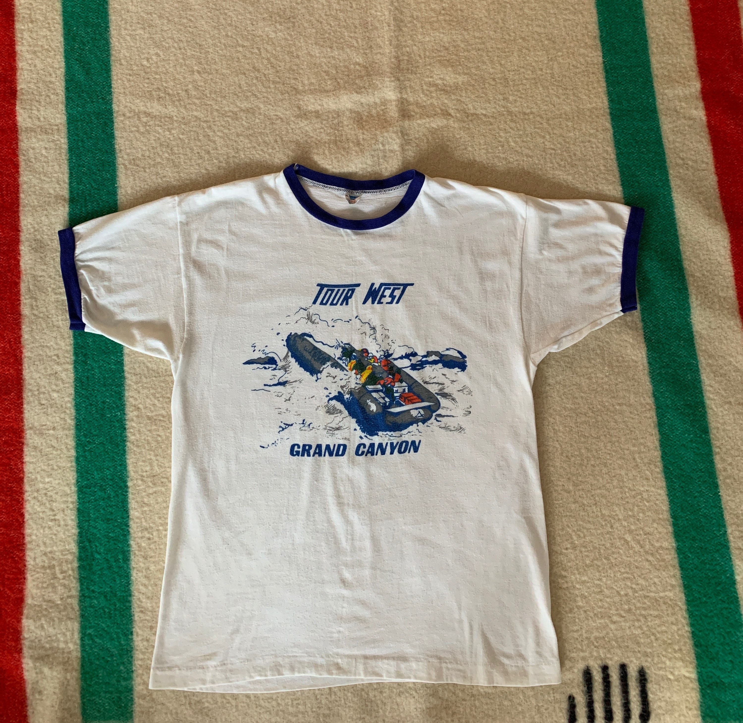 Vintage Champion Blue Bar Ringer T Shirt Single Stitch Tube   Etsy