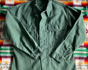 Vintage USMC P 58 P53 Utility Shirt OG 107 Cotton Sateen Gomer Pyle