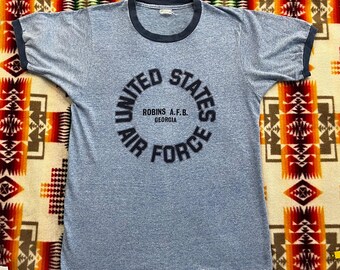 velva sheen 70s us air forceacademy tシャツ Vintage Velva Sheen Air Force T Shirt Made in USA - Etsy