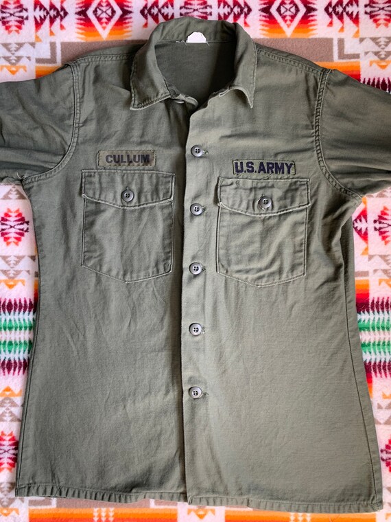 Vintage Army Utility Shirt Jacket OG 107 Vietnam … - image 3