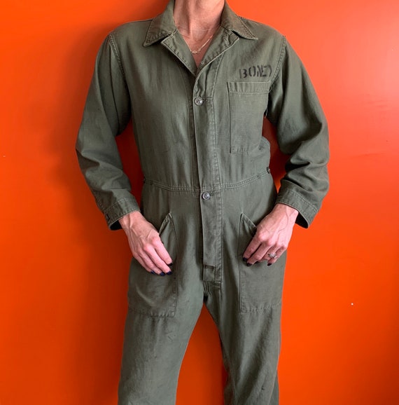 ARROWHEADVandS Vintage Military Coveralls Type I OG 107 Cotton Sateen Army with Stencil ARROWHEADVandS Vintage Military Coveralls Type I OG 107 Cotton Sateen Army with Stencil