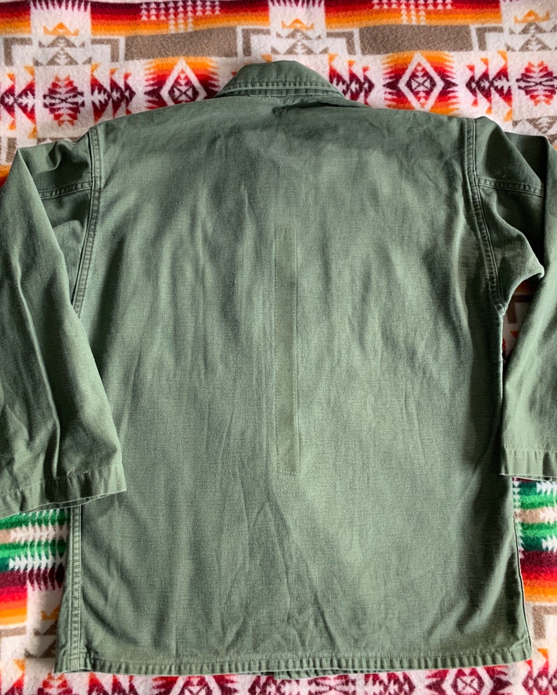 Vintage Army Utility Shirt Jacket OG 107 Vietnam Era or Earlier Cotton