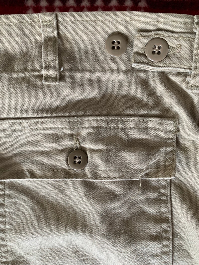 Vintage Khaki Cotton Utility Pants Made in Usa Baker Pants Etsy