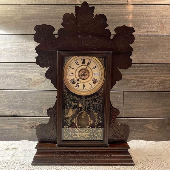 Buy Antique Sessions USA Wooden Gingerbread Mantle Clock With Alarmand Key  works Online in India 