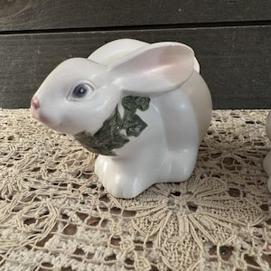 Vintage White Bunny Rabbit Figurines Set - Etsy