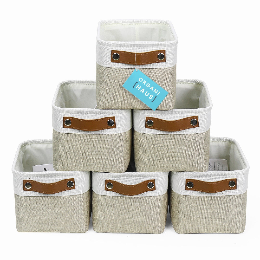 Organihaus Fabric Storage Baskets for Shelves 6 Pack Small Closet ...