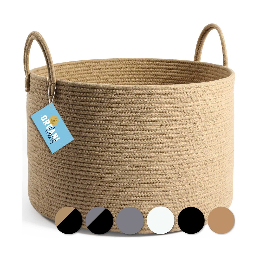 Organihaus Plain Color Cotton Rope Storage Baskets for Laundry Etsy