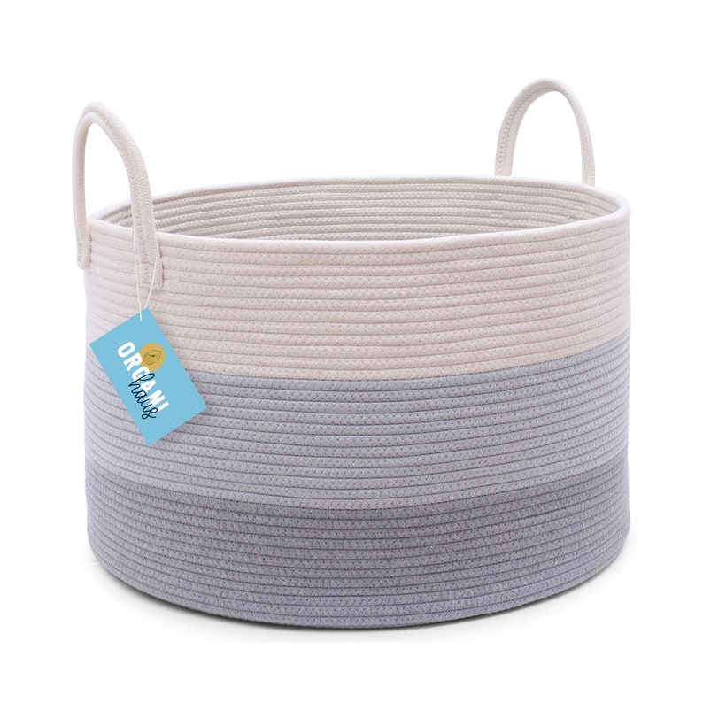 OrganiHaus XXL Cotton Rope Basket Wide 20x13 Storage Etsy