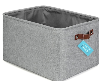 OrganiHaus Fabric Storage Basket for Shelves | Extra Large Closet Storage Bin for Shelves | Closet Organizer Basket 16x13in | Gray