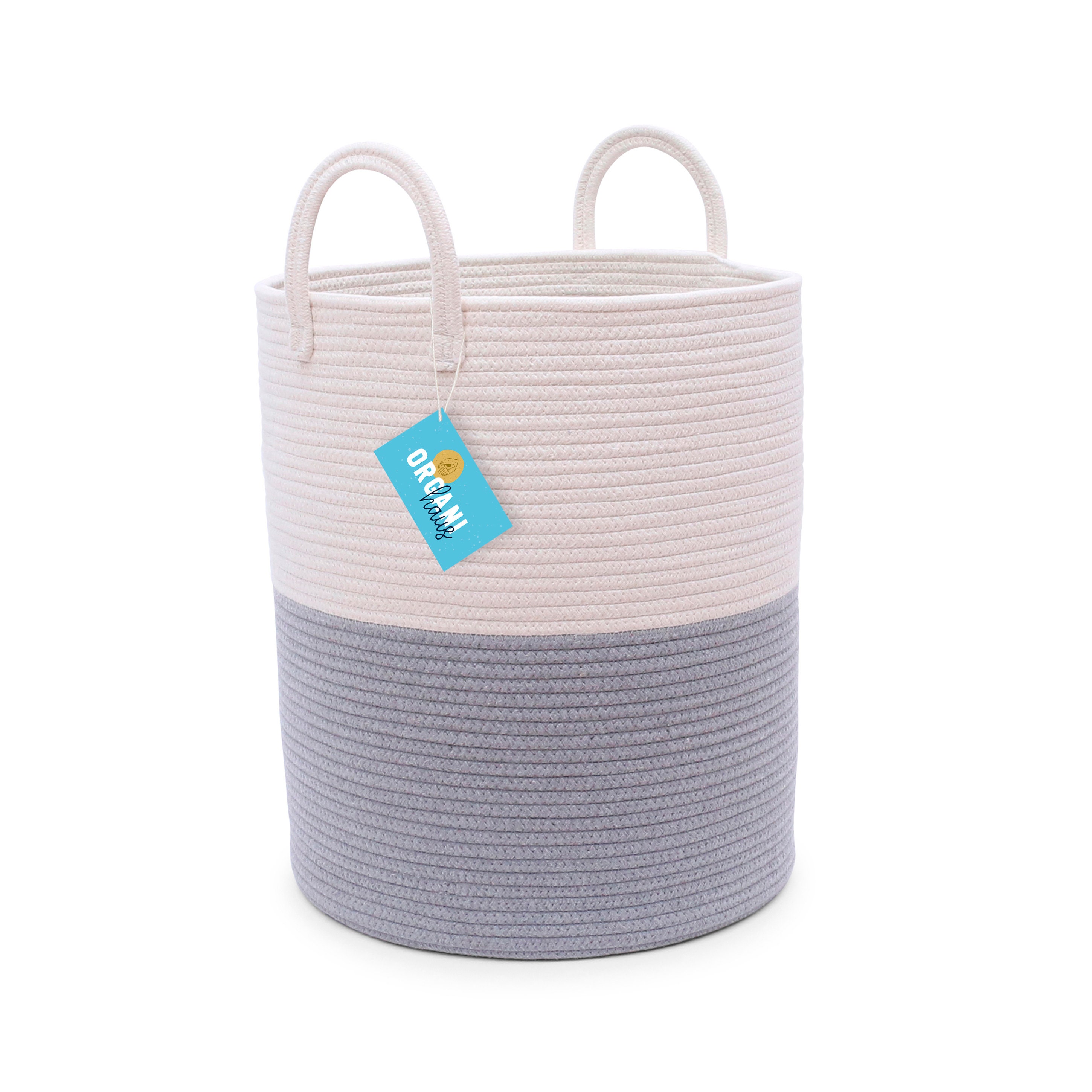 Organihaus XL Cotton Rope Basket Tall 15x18 Storage Basket Etsy