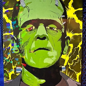 Holografische kunstdruk Frankensteins monster door QUIBX