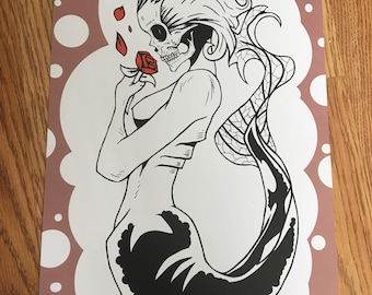 Skull Mermaid - 11 x 17 print