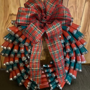 Red and green shell Christmas wreath