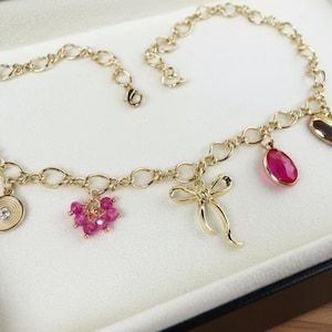Pink Cowboy Boot Charm, Adjustable Gold Boot Chain with Bow and Heart, Coquette Western Boot Jewelry, Country Concert Accessory
