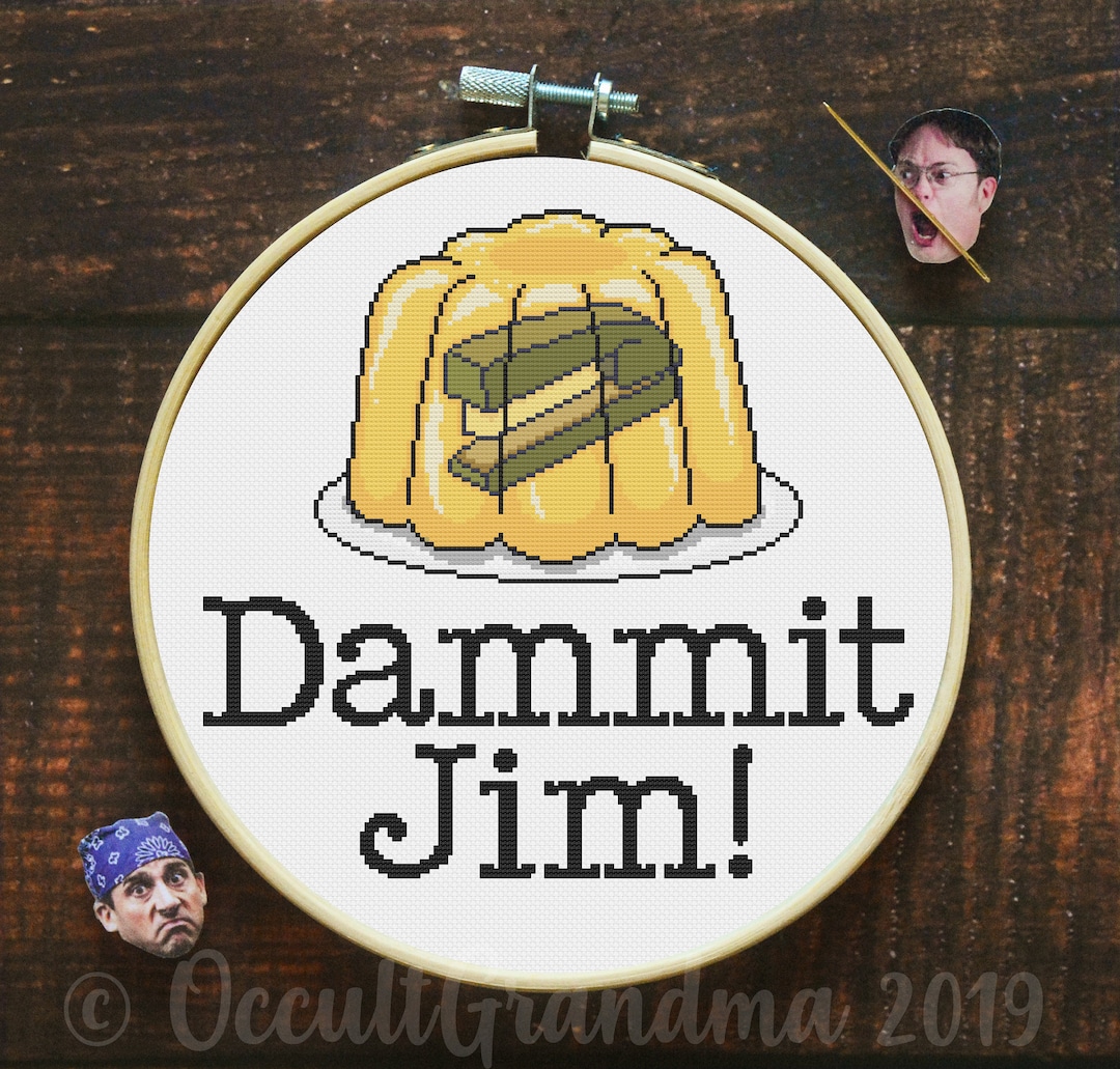 The Office Stapler in Jello Dammit Jim Dwight Schrute Quote Cross