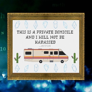Breaking Bad This Is A Private Domicile Jessie Pinkman Walter White Cross Stitch Pattern - DIGITAL DOWNLOAD