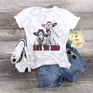 Cow Heifer es Have You Heard Leopard und Pink Design T-Shirt