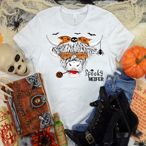 Halloween Highland Cow Shirt: Spooky Heifer Costume