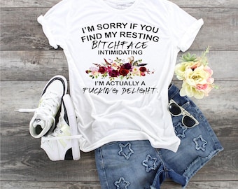 Resting Bitch Face Shirt, Funny Sarcastic Shirt for Women, Snarky Graphic Tee, Funny Best Friend Gift, Sassy Attitude T Shirt