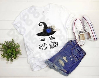 Camiseta básica de bruxa: Bella Canvas Halloween Tee