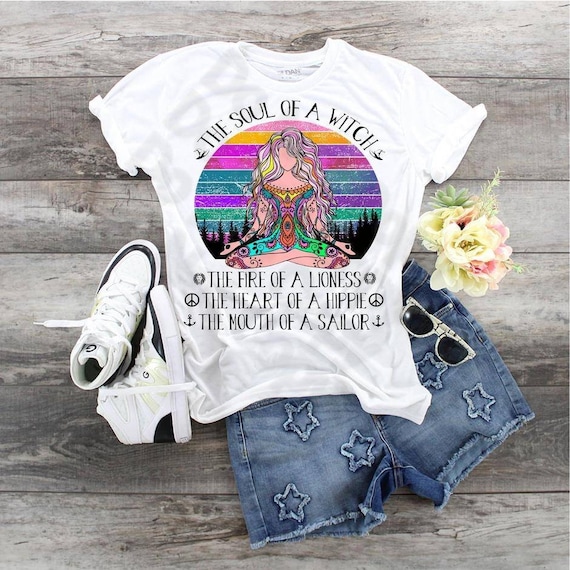 Soul Of A Witch T-Shirt, Hippie Lioness Sailor Design