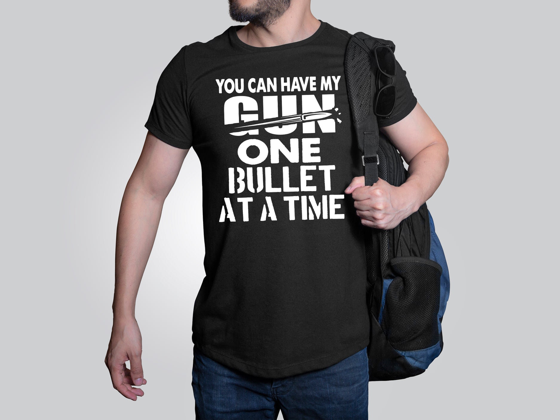Gun shirt, You Can Have My Gun One Bullet At A Time, Men's Gun Shirt,  Women's Gun, Ammo Shirt, Amma design t-shirt