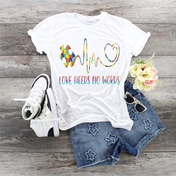 Love Needs No Words Autism Hippie T-Shirt Love Needs No Words Autism Hippie T-Shirt
