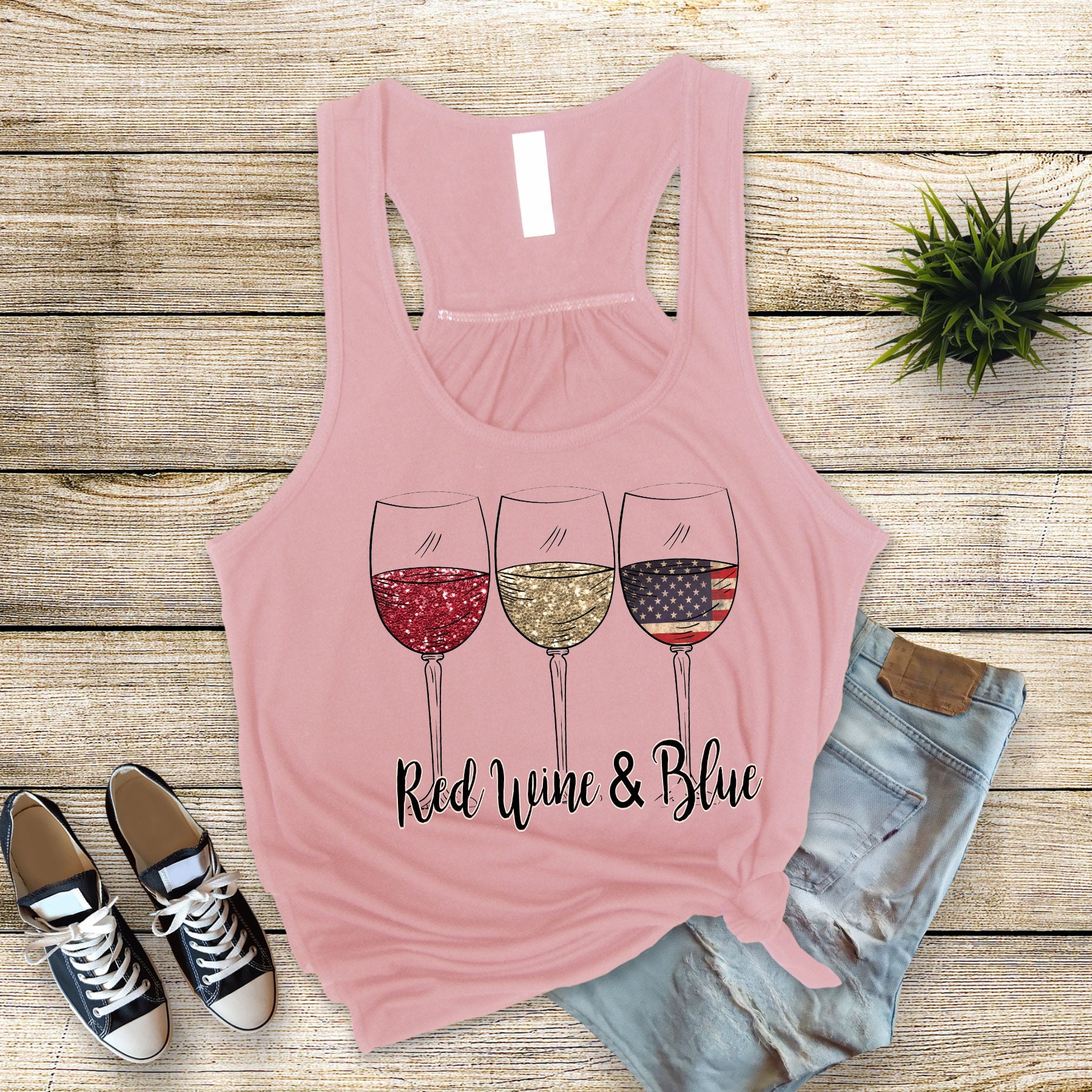 Red Wine and Blue Wine Glass Design on the Bella Canvas 8800 Etsy