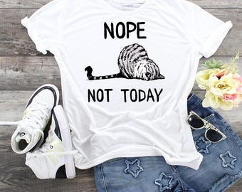 Funny Lazy Cat T-Shirt: Sarcastic Kitty Graphic Tee - Bella Canvas 3001