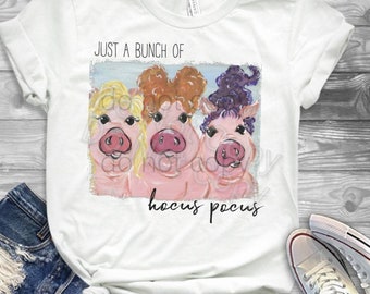 Hokus Pokus Hexe Schweine T-Shirt: Halloween Schwein Liebhaber Geschenk