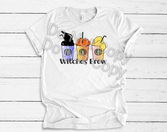 Camiseta infantil Witches Brew: Tazas de café de brujas de Halloween, Bella Canvas
