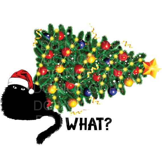 What Cat Cat Knocked Over Christmas Tree What Cat Christmas Etsy