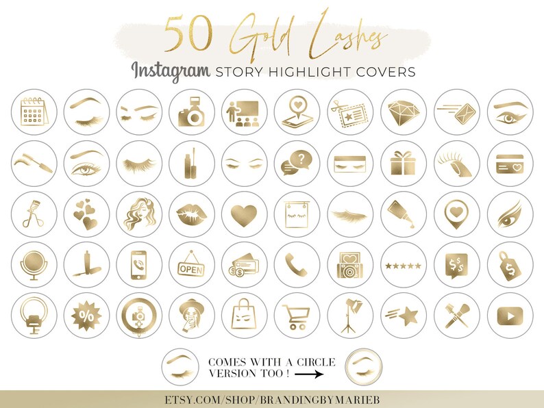 Lashes Instagram Story Highlight Icons Lash Artist Instagram | Etsy