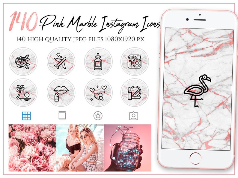 picture Instagram Highlight Icons Pink Marble Music instagram highlight cover pink marble