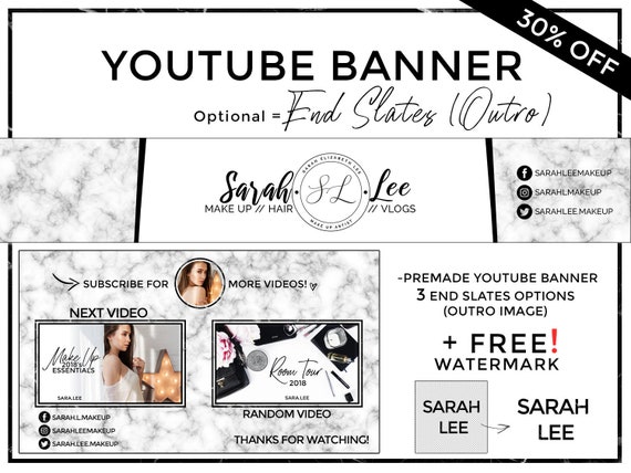 Youtube Banner Youtube Header Youtube Cover Youtube End Etsy
