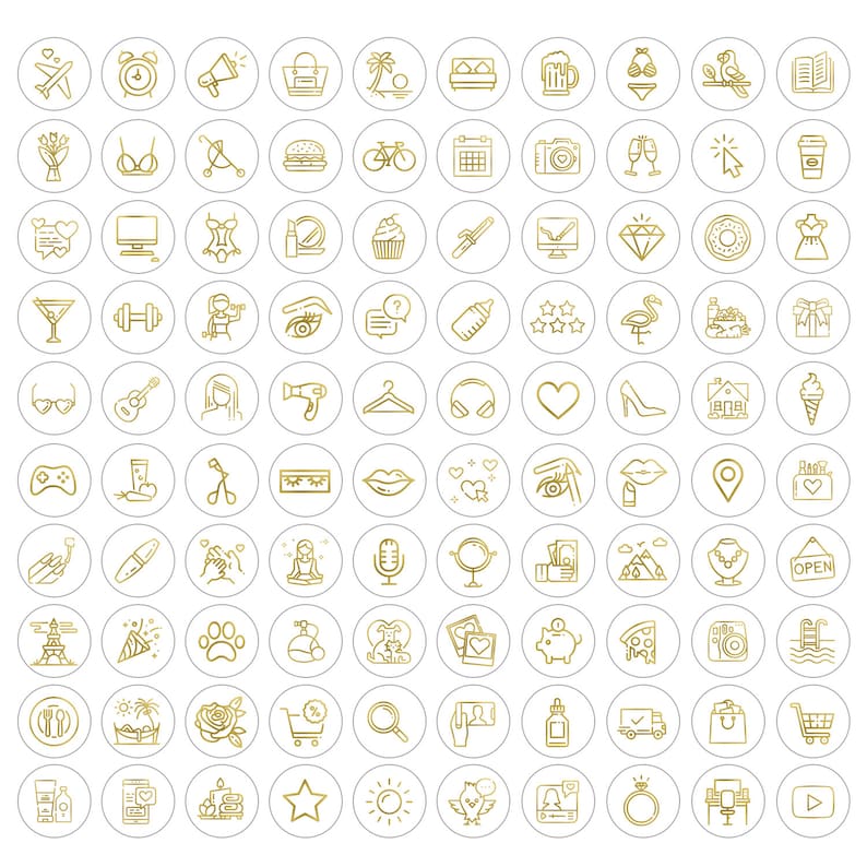 Gold Foil Instagram Highlight Covers Highlight Icons - Etsy