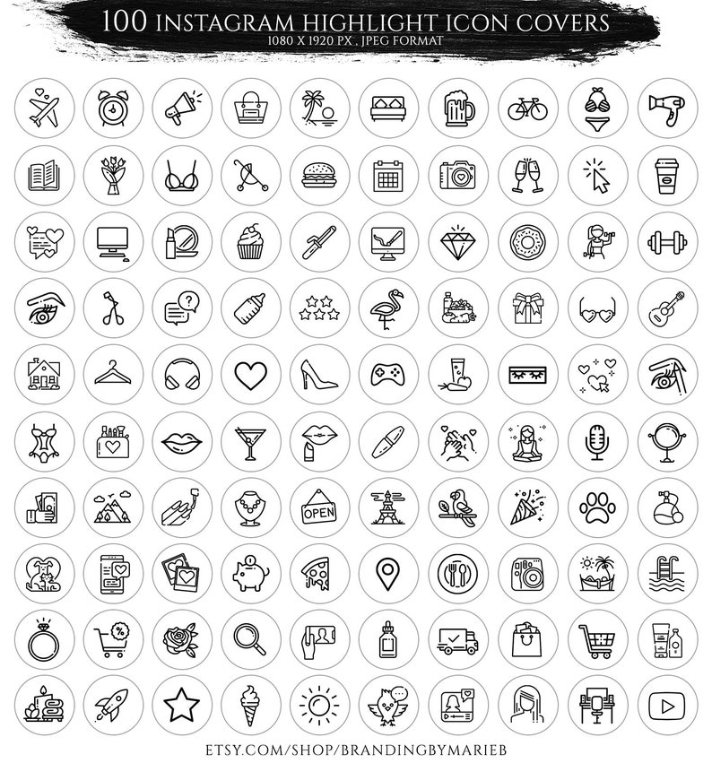White Minimal Instagram Highlight Covers Highlight Icons Etsy